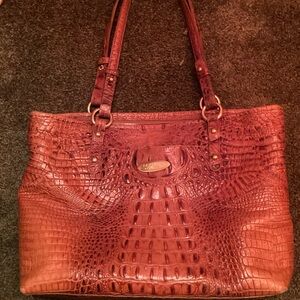Brahmin Brown Crocodile handbag/purse Tote bag.